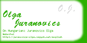 olga juranovics business card